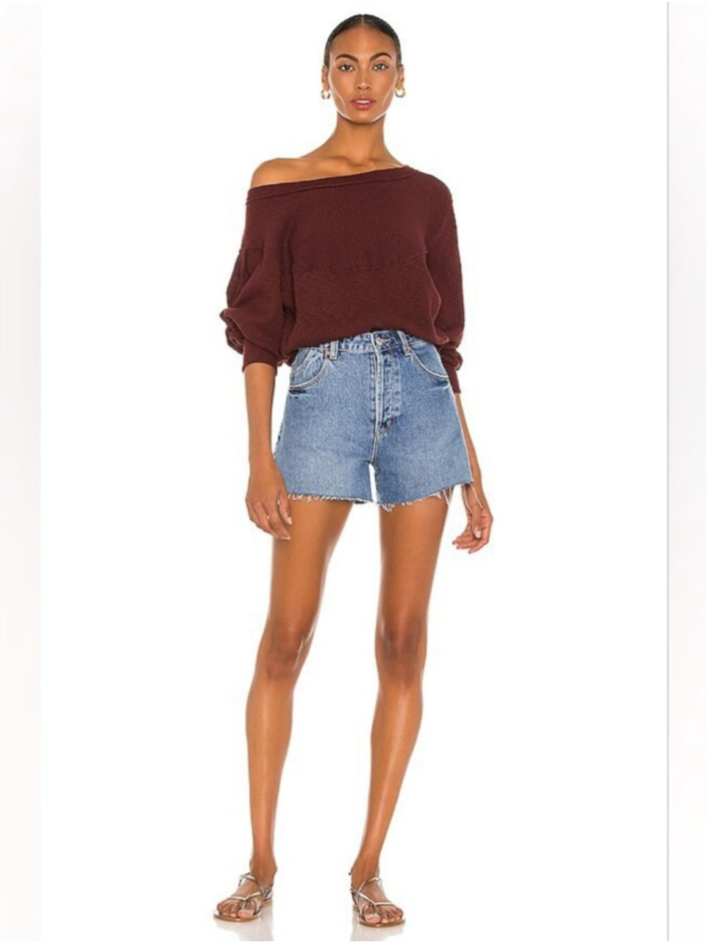 Free People | We The Free OG Long Sleeve Tee In Cherry Cola - Picture 5 of 13